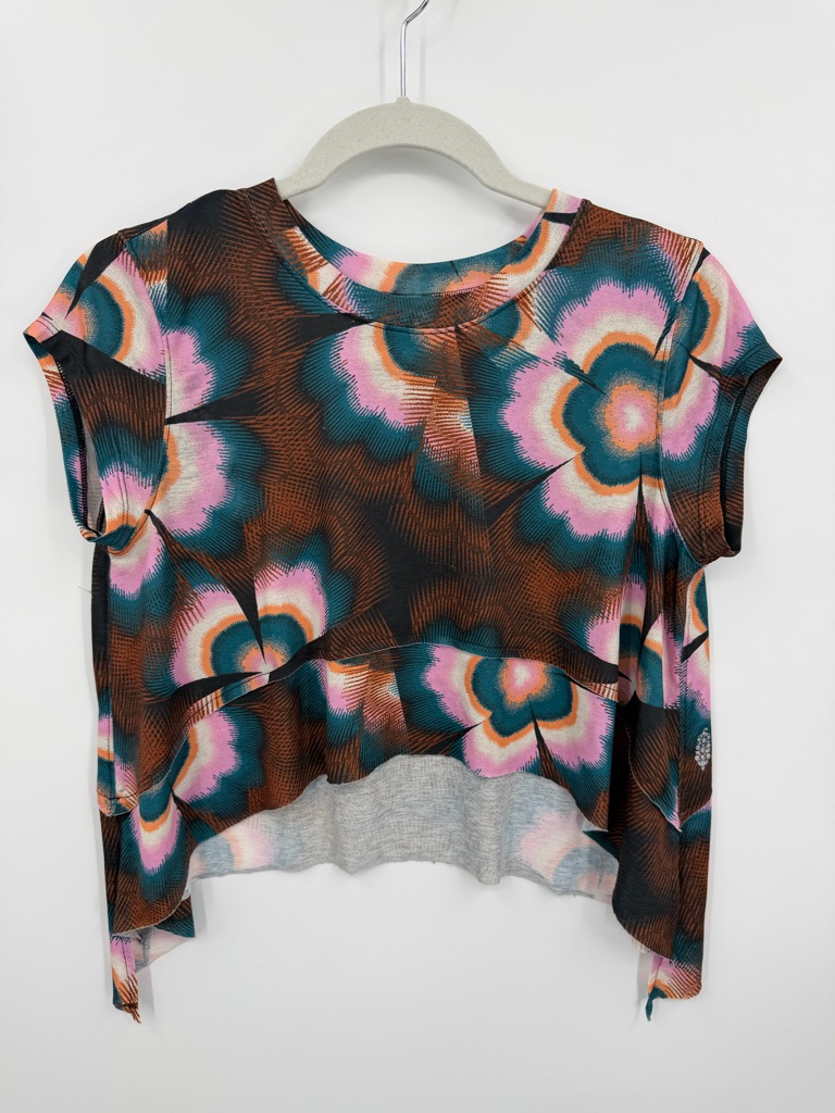 Free People Fp Movement Tempo Printed Tee Short-Sleeve Floral Xs Active Top